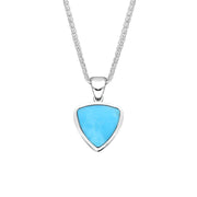 Sterling Silver Turquoise Small Curved Triangle Necklace. P323.