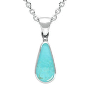 Sterling Silver Turquoise Small Pear Necklace. P163.