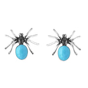 Sterling Silver Turquoise Spider Large Stud Earrings E272