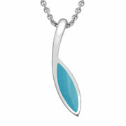 Sterling Silver Turquoise Toscana Marquise Necklace. P1675.