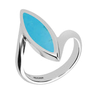 Sterling Silver Turquoise Toscana Twist Marquise Ring R512