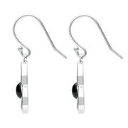Sterling Silver Whitby Jet Celtic Knot Hook Drop Earrings E2309