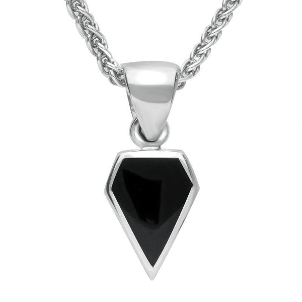 Sterling Silver Whitby Jet Dinky Kite Necklace P455