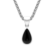 Sterling Silver Whitby Jet Dinky Pear Necklace. P450.