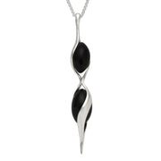 Sterling Silver Whitby Jet Double Twist Bead Necklace, P1953.