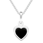 Sterling Silver Whitby Jet Heart Necklace P3355