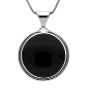 Sterling Silver Whitby Jet Heavy Round Necklace, P144.