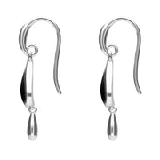 Sterling Silver Whitby Jet Inverted Heart Two Piece Set. S020
