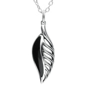 Sterling Silver Whitby Jet Leaf Drop Two Piece Set. S023
