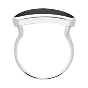 Sterling Silver Whitby Jet Lineaire Petite Oval Ring. R1006.