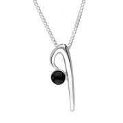 Sterling Silver Whitby Jet Love Letters Initial I Necklace P3456C