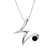 Sterling Silver Whitby Jet Love Letters Initial W Necklace P3470C