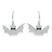 Sterling Silver Whitby Jet Small Bat Two Piece Set