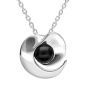 Sterling Silver Whitby Jet Spiral Necklace