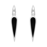 Sterling Silver Whitby Jet Toscana Slim Pear Drop Earrings E1123