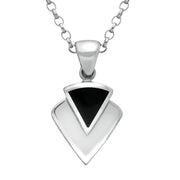 Sterling Silver Whitby Jet Triangular Arrowhead Necklace. P255.