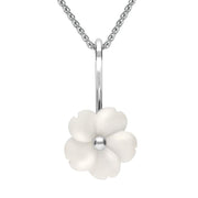 Sterling Silver White Agate Gypsophila Tuberose Necklace, P2857