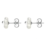 Sterling Silver White Agate Small Gypsophila Tuberose Stud Earrings, E2157