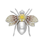 Sterling Silver Yellow Sapphire Enamel House Style Wasp Brooch M320