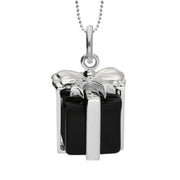Sterling Silver and Black Onyx Christmas Present Necklace, P2985C.