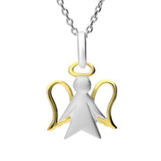 Sterling Silver and Yellow Gold Angel Necklace, P3191C.
