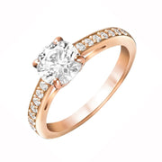 Swarovski Rose Gold White Crystal Attract Round Ring - Size 60