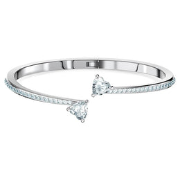 Swarovski Attract Soul Crystal Heart White Rhodium Plated Bangle, 5535354.