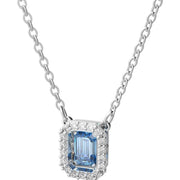Swarovski Millenia Octagon Cut Blue Crystal Rhodium Plated Necklace, 5614926.