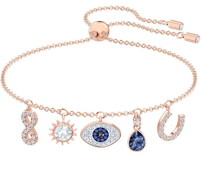 Swarovski Symbolic Rose Gold Tone Infinity Evil Eye Horseshoe Bracelet, 5497668.