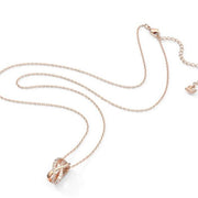 Swarovski Twist White Crystal Rose Gold Tone Plated Necklace, 5620549.