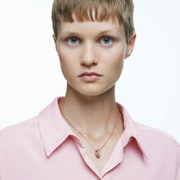 Swarovski Twist White Crystal Rose Gold Tone Plated Necklace, 5620549.