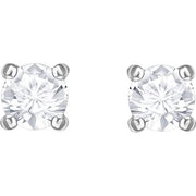 Swarovski Attract Rhodium Plated Round Solitaire Stud Earrings, 5408436.