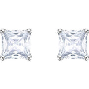 Swarovski Attract Rhodium Plated Square Solitaire Stud Earrings, 5430365.