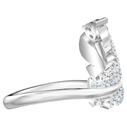 Swarovski Crystal Feather White Rhodium Plated Ring 5515030