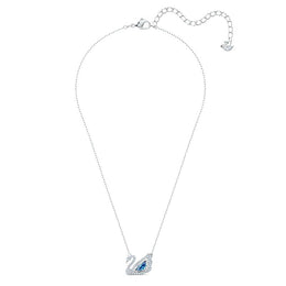 Swarovski Dancing Swan Blue Rhodium Plated Necklace 5533397