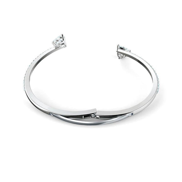 Swarovski Heart Crystal White Rhodium Bangle 5518814