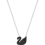 Swarovski Iconic Swan Rhodium Plated Black Necklace, 5347330.