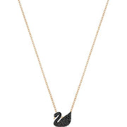 Swarovski Iconic Swan Rose Gold Plated Black Necklace, 5204133.