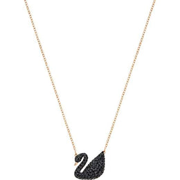 Swarovski Iconic Swan Rose Gold Plated Black Necklace, 5204134.