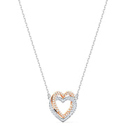 Swarovski Infinity Crystal Heart White Rose Gold Plated Necklace 5518868