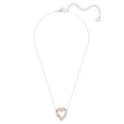 Swarovski Infinity Crystal Heart White Rose Gold Plated Necklace 5518868