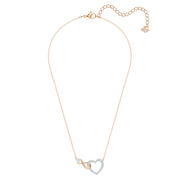 Swarovski Infinity Crystal Heart White Rose Gold Plated Necklace 5518865