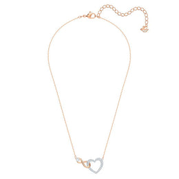 Swarovski Infinity Crystal Heart White Rose Gold Plated Necklace 5518865