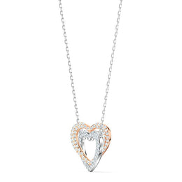 Swarovski Infinity Crystal Heart White Rose Gold Plated Necklace 5518868