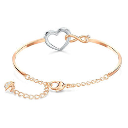 Swarovski Infinity Heart Crystal Rose Gold Plated Bangle 5518869