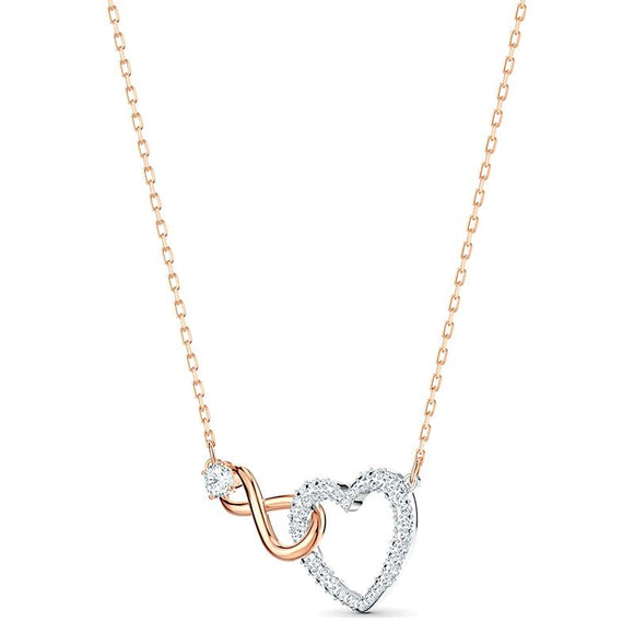 Swarovski Infinity Heart Crystal Rose Gold Plated Set 5521040