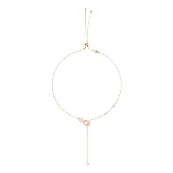 Swarovski Infinity Y White Rose Gold Plated Necklace 5521346