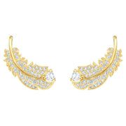 Swarovski Nice Crystal White Yellow Gold Plated Stud Earrings 5505623