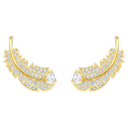 Swarovski Nice Crystal White Yellow Gold Plated Stud Earrings 5505623