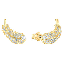 Swarovski Nice Crystal White Yellow Gold Plated Stud Earrings 5505623